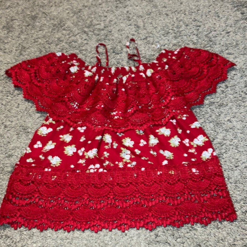 Red formal shirt , hardly ever worn, looks brand new